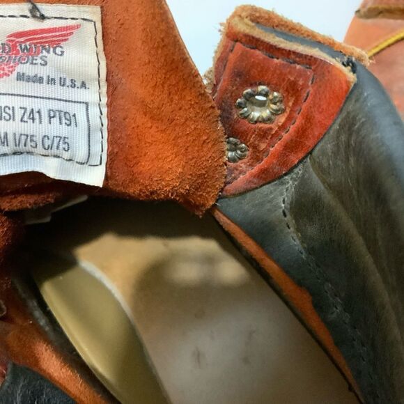 Vintage RED WING Oxblood Leather Work Boots steel toe SIZE 5D - Picture 11 of 15